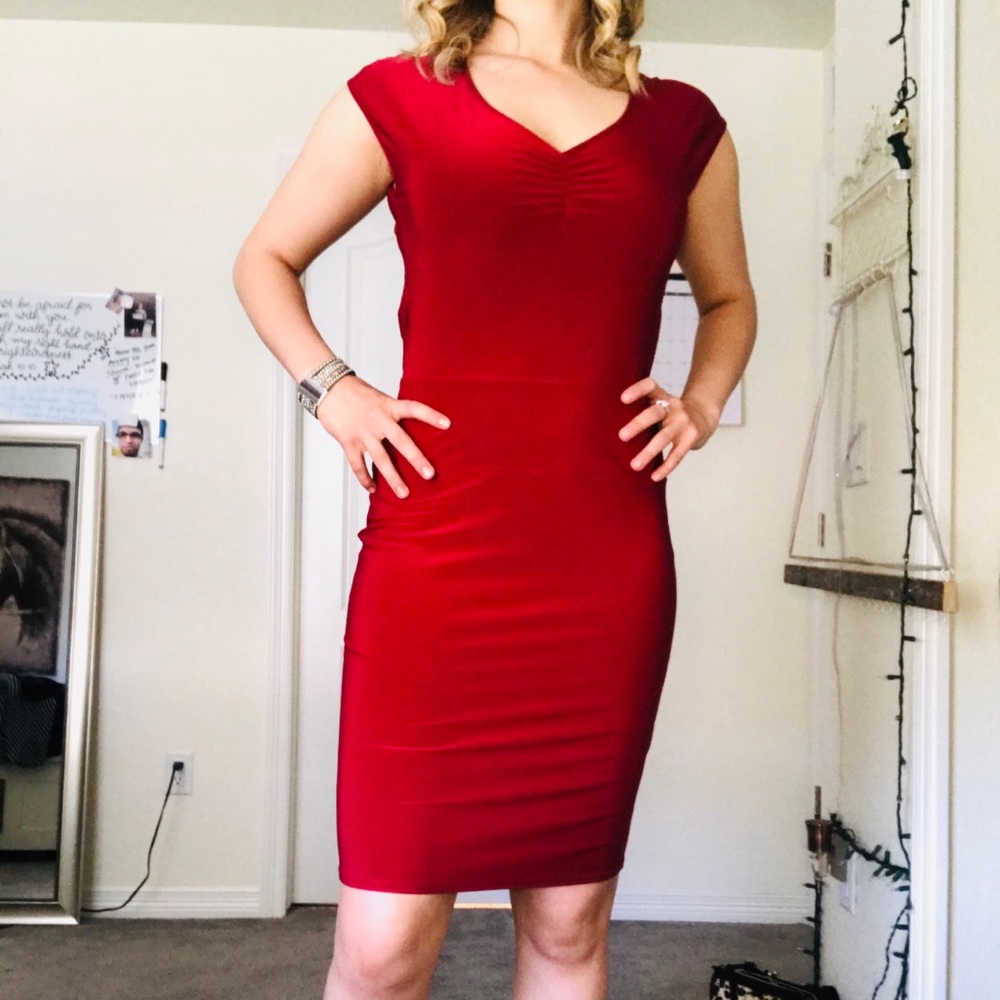 Express • Red Open Back Dress •